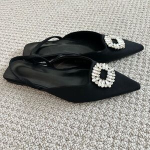 Satin flats size 8 NEW